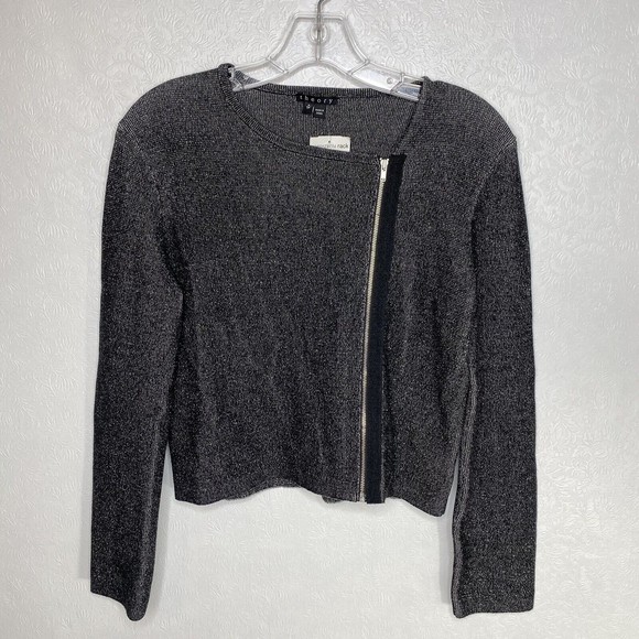 Theory Sz P Lioralee Prosecco Moto Cropped Jacket - Picture 3 of 9